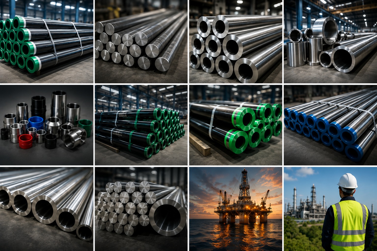 Rows of premium tubular stock held in inventory